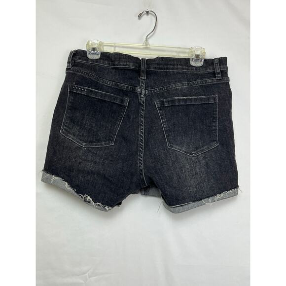 BLANKNYC Women's Size 30 Black The Fulton Distressed Denim Shorts - Picture 7 of 7